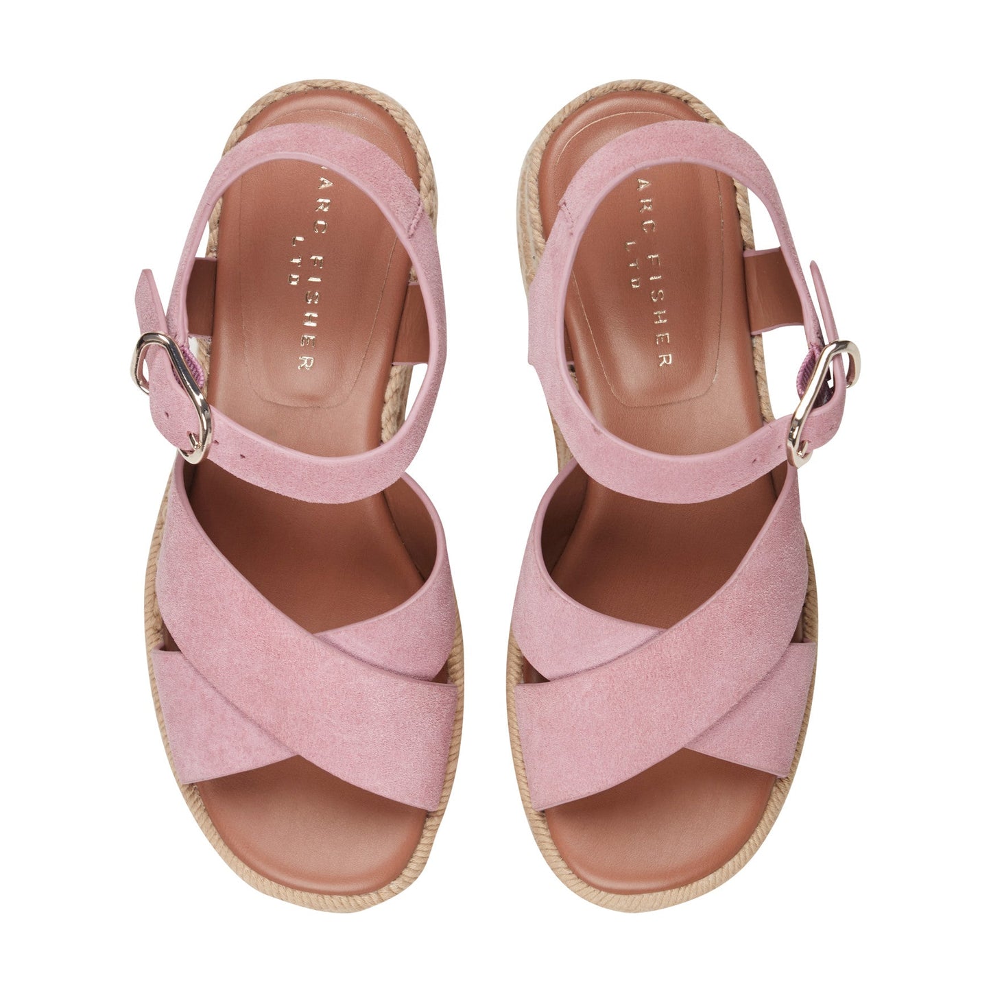 Marc Fisher Pasion Espadrille Wedge Sandal - Pink Suede
