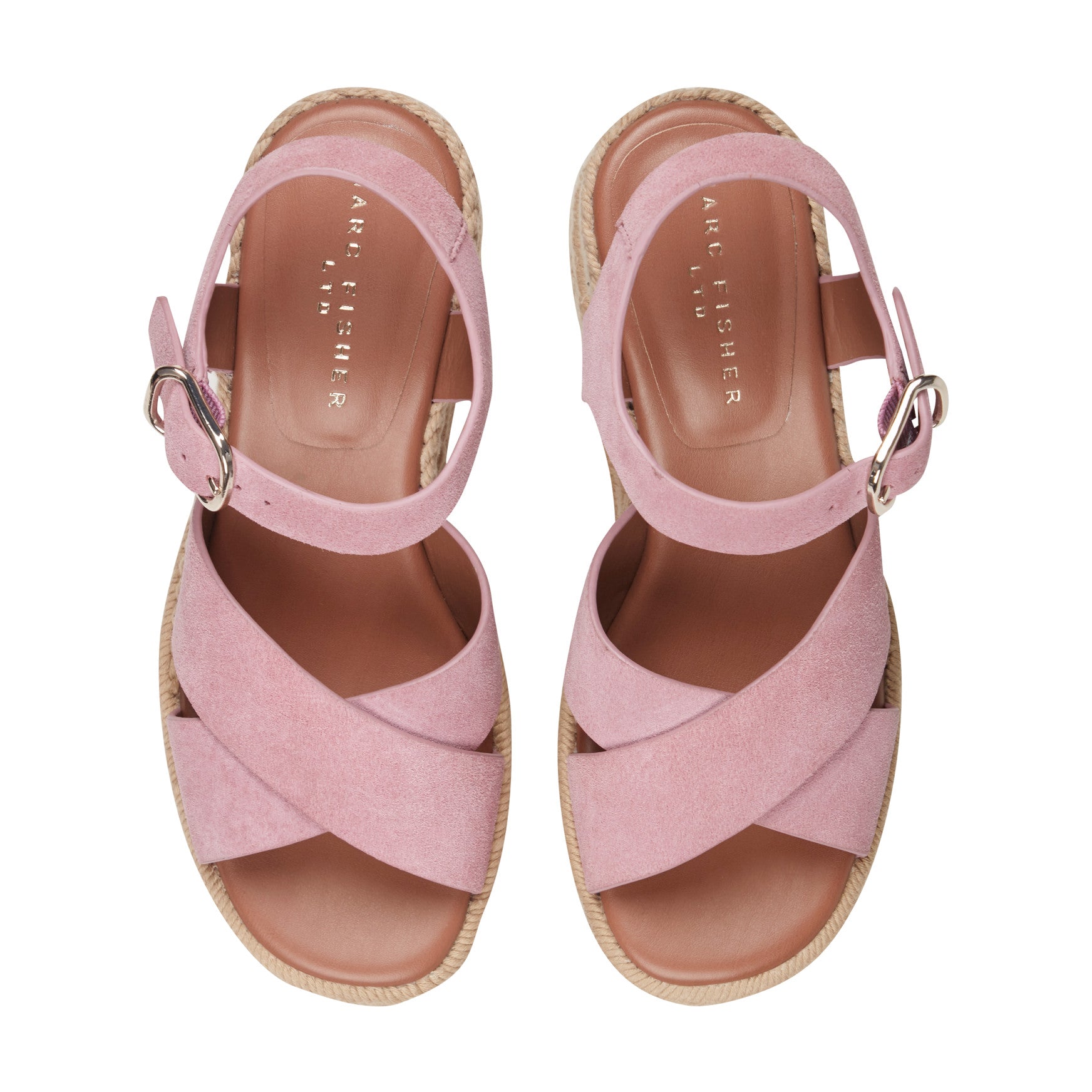 Marc Fisher Pasion Espadrille Wedge Sandal - Pink Suede