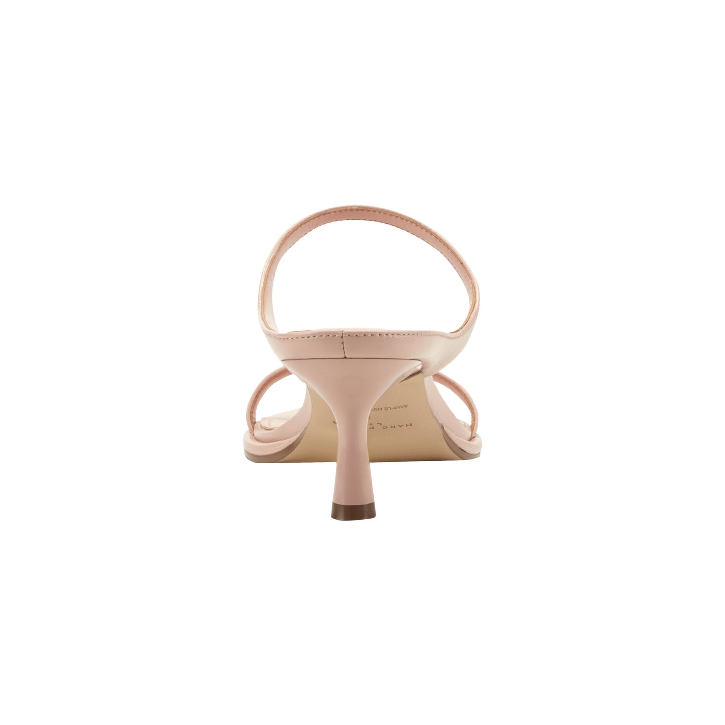 Marc Fisher Alonde Leather Heeled Slide Sandal - Light Natural Patent Leather