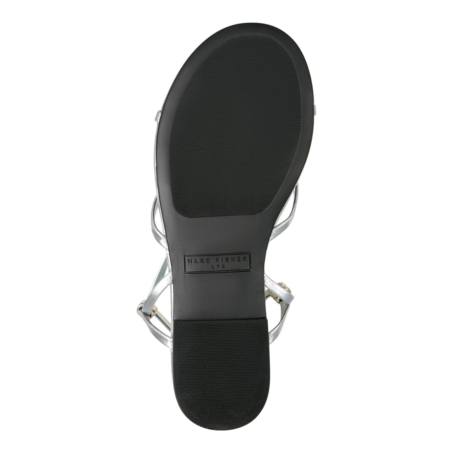 Marc Fisher Este Ankle Wrap Leather Sandal - Silver Leather