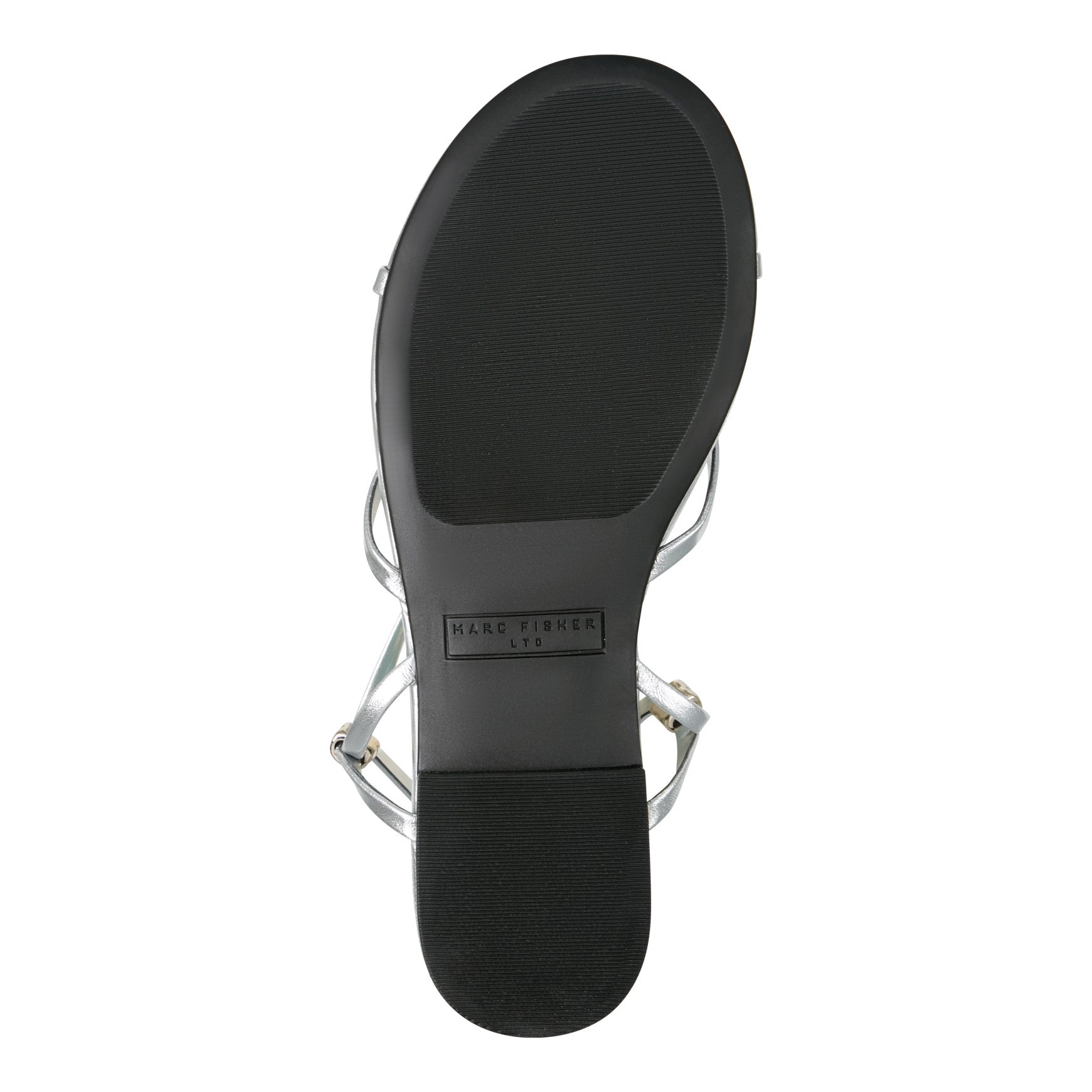 Marc Fisher Este Ankle Wrap Leather Sandal - Silver Leather