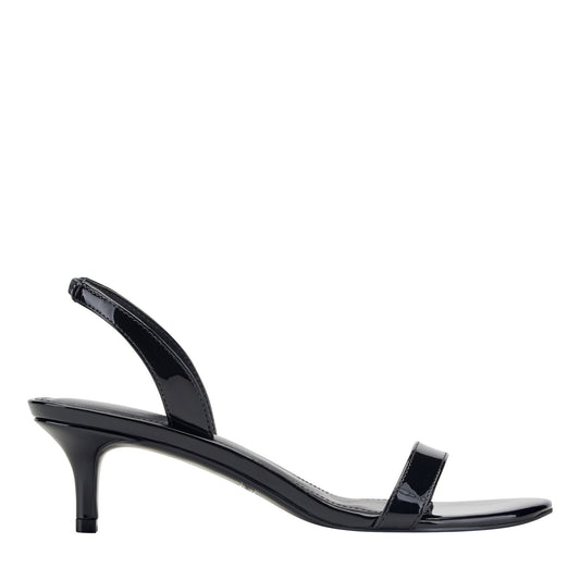 Marc Fisher Salla Slingback Kitten Heel Sandal - Black Patent
