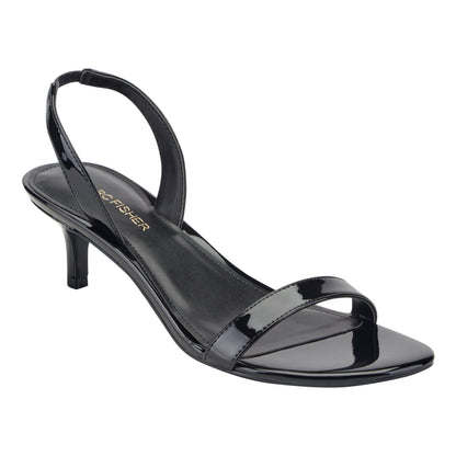 Marc Fisher Salla Slingback Kitten Heel Sandal - Black Patent