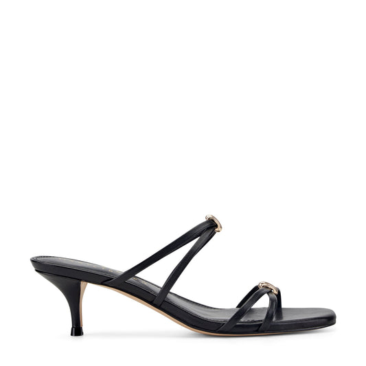 Marc Fisher Baizel Leather Mule Sandal - Black Leather