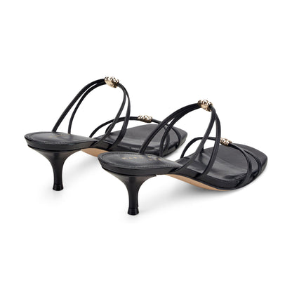 Marc Fisher Baizel Leather Mule Sandal - Black Leather