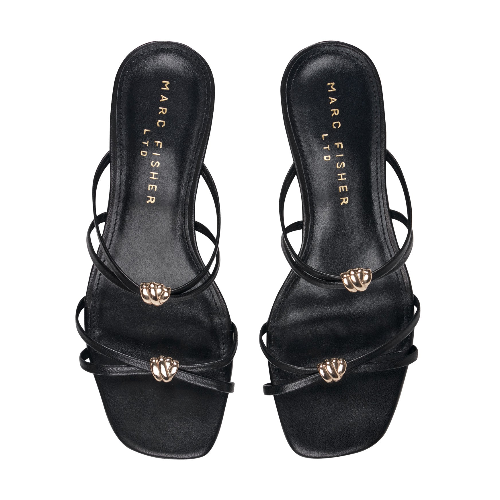 Marc Fisher Baizel Leather Mule Sandal - Black Leather