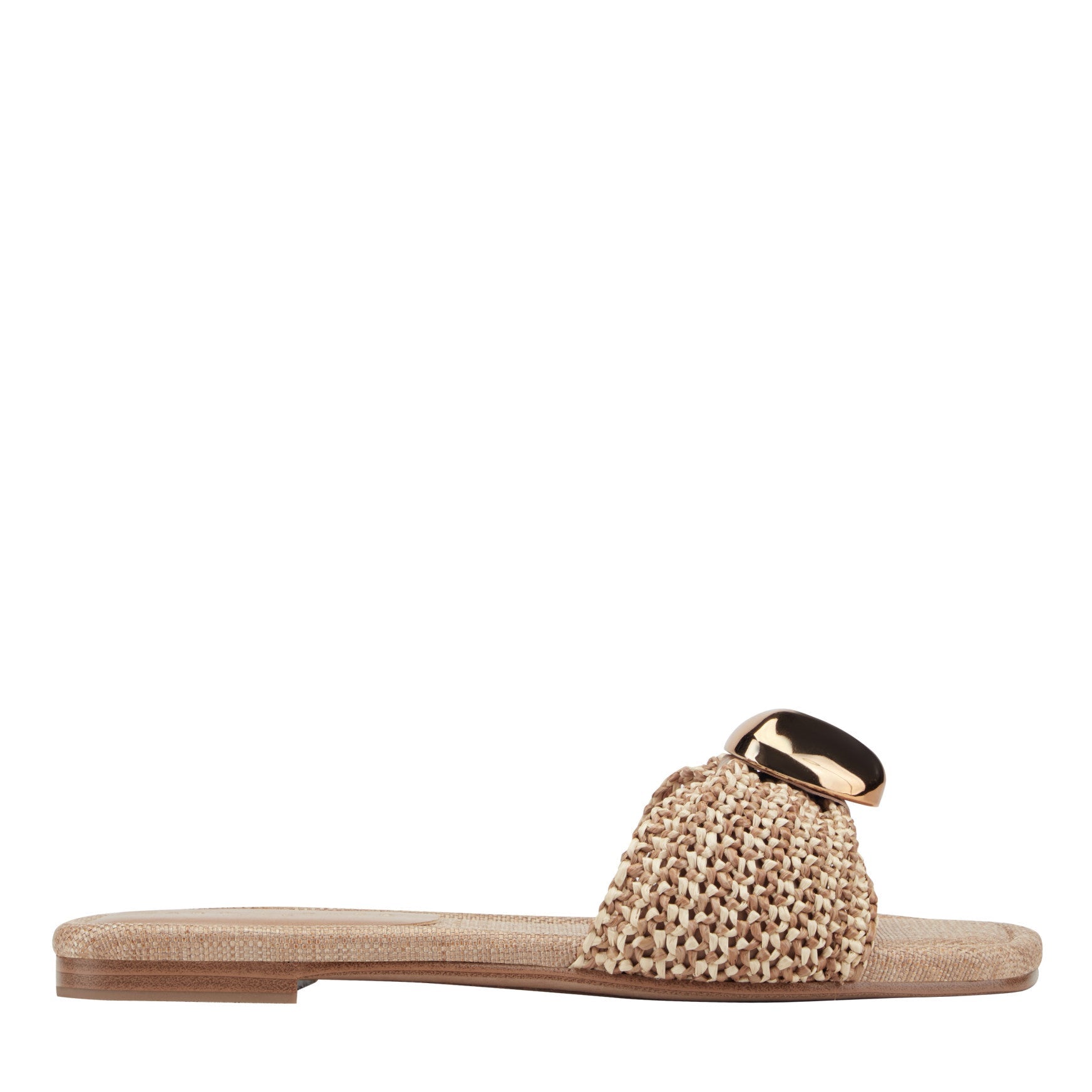 Marc Fisher Nalena Flat Slide Sandal - Natural Multi
