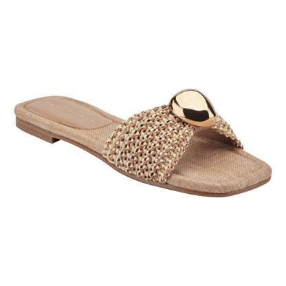 Marc Fisher Nalena Flat Slide Sandal - Natural Multi