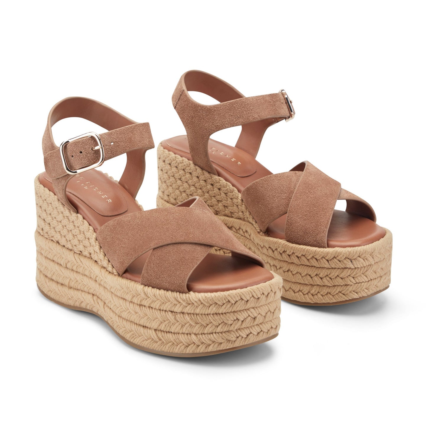 Marc Fisher Pasion Espadrille Wedge Sandal - Brown Suede