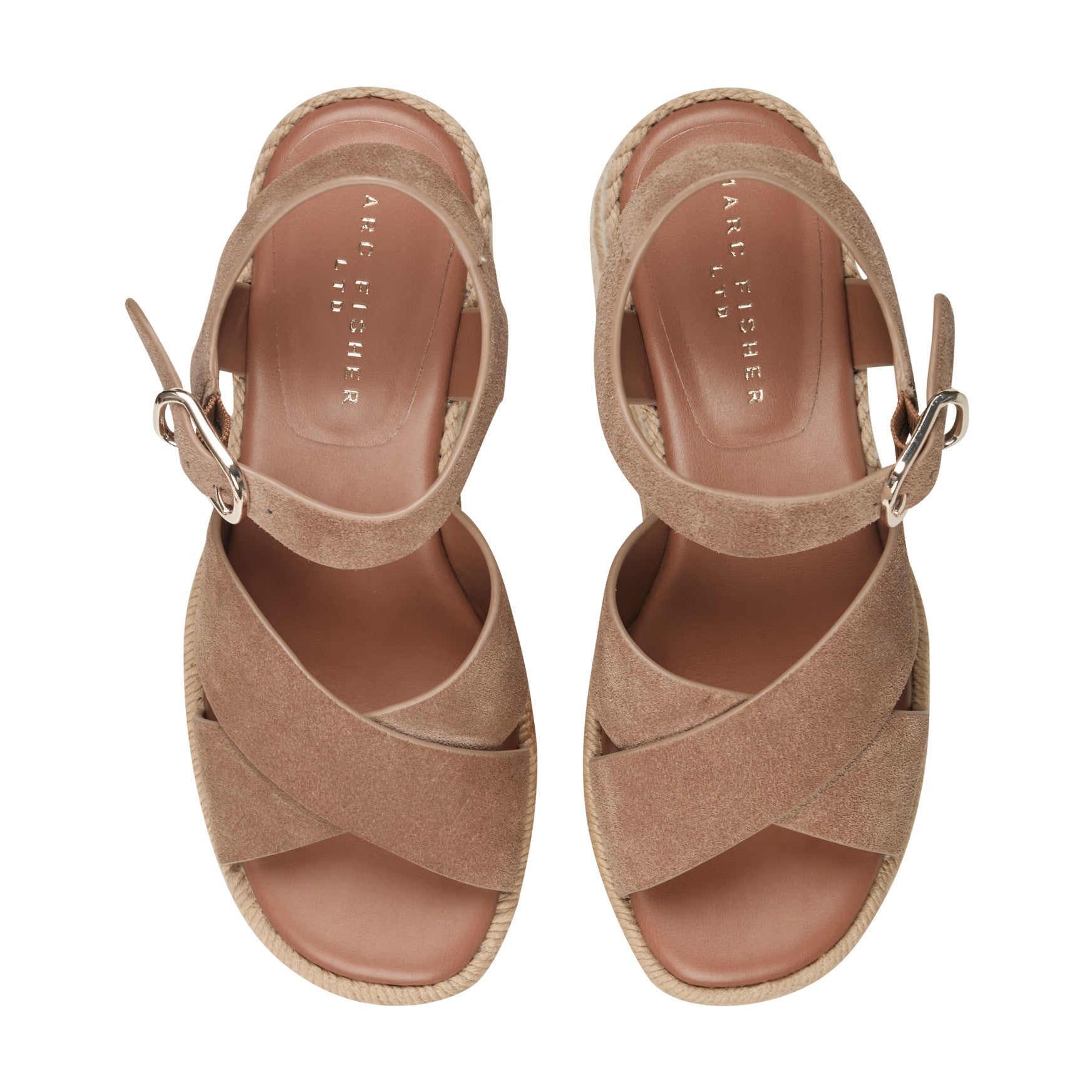 Marc Fisher Pasion Espadrille Wedge Sandal - Brown Suede