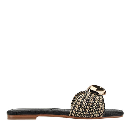 Marc Fisher Nalena Flat Slide Sandal - Black Multi