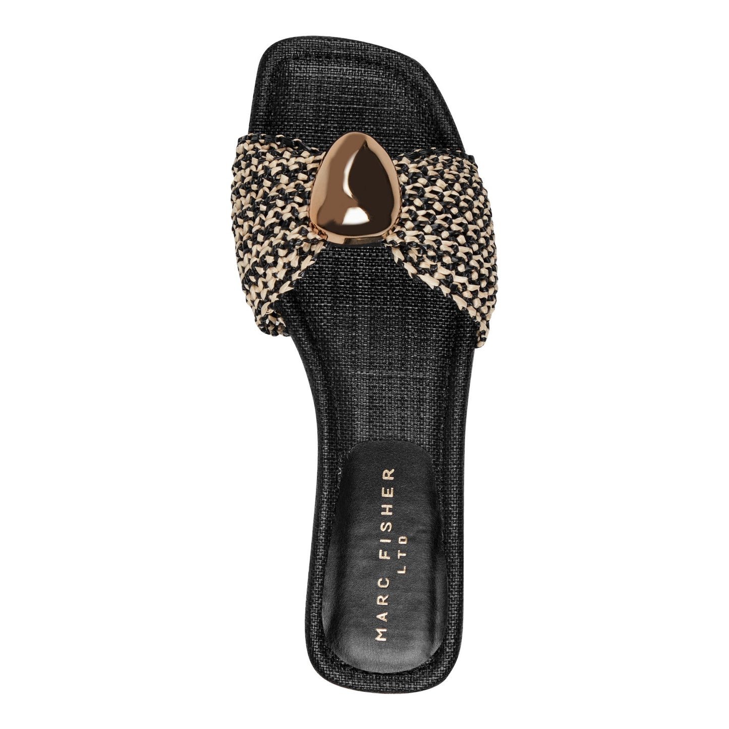 Marc Fisher Nalena Flat Slide Sandal - Black Multi