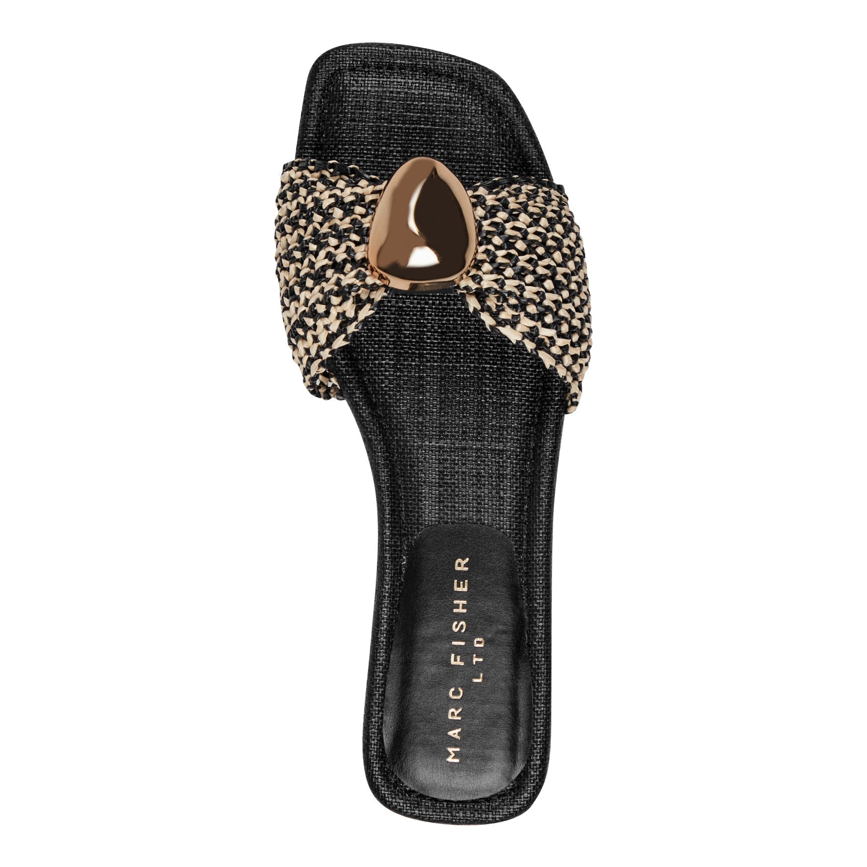 Marc Fisher Nalena Flat Slide Sandal - Black Multi