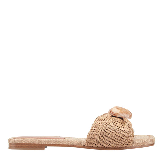 Marc Fisher Nalena Flat Slide Sandal - Natural