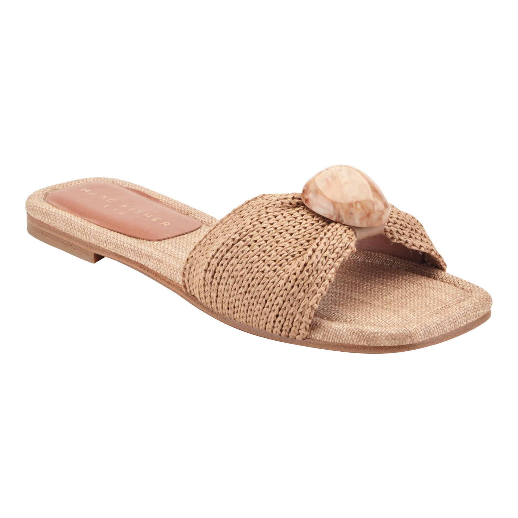 Marc Fisher Nalena Flat Slide Sandal - Natural