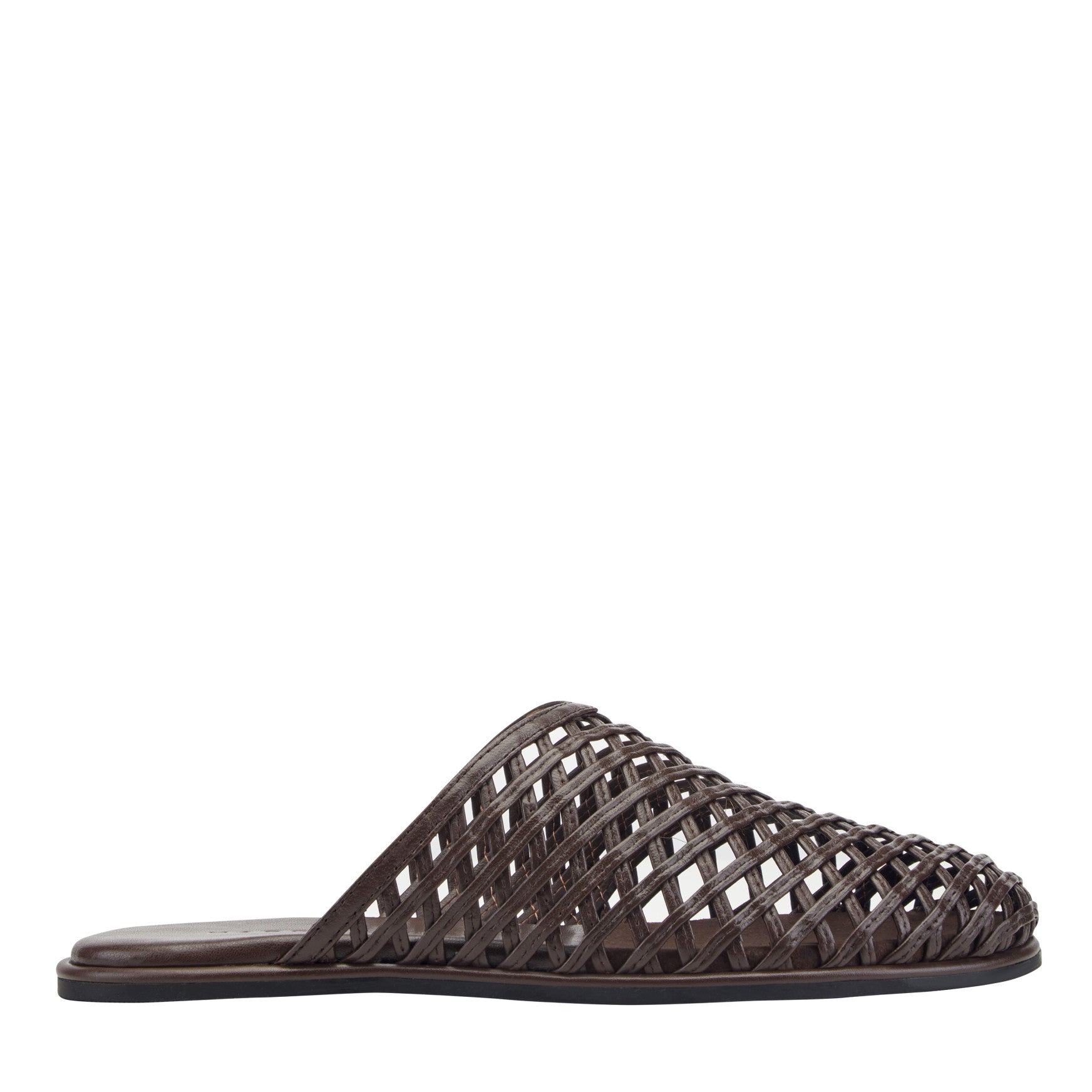 Marc Fisher Lynzi Woven Leather Mule - Dark Brown Leather
