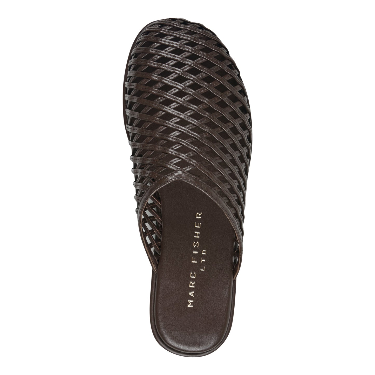 Marc Fisher Lynzi Woven Leather Mule - Dark Brown Leather