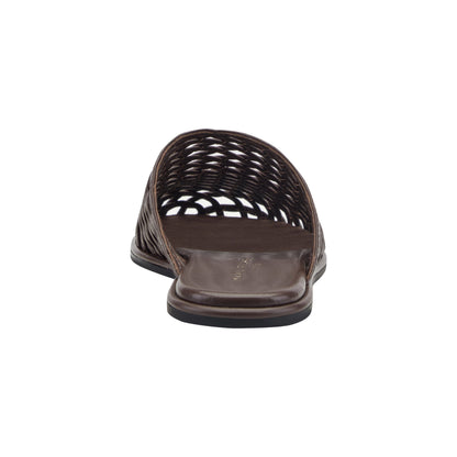 Marc Fisher Lynzi Woven Leather Mule - Dark Brown Leather
