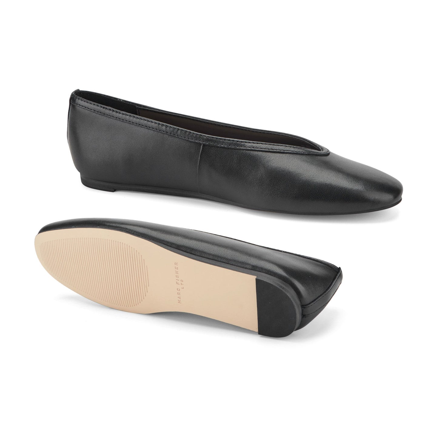 Marc Fisher Gradi Leather Ballet Flat - Black Leather