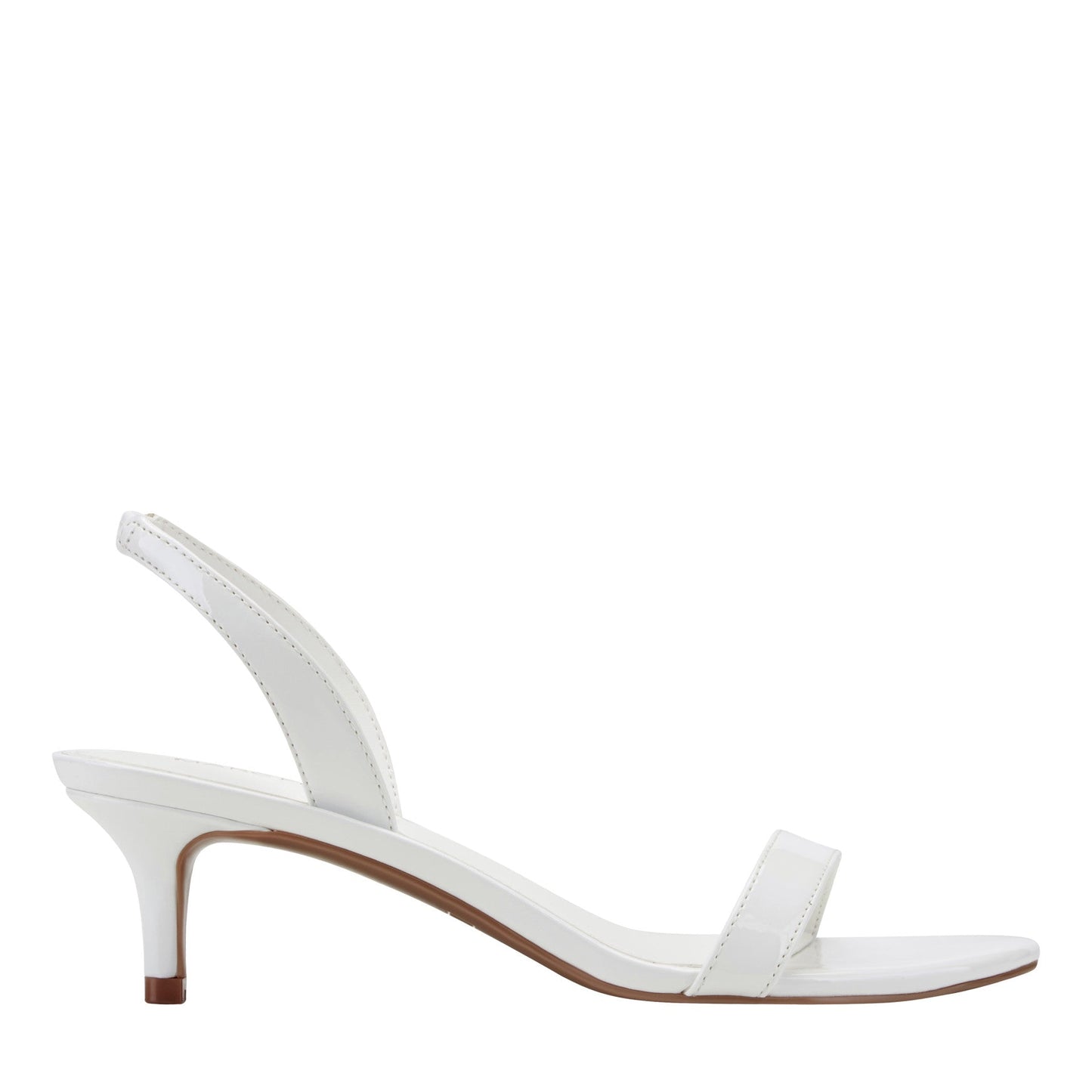 Marc Fisher Salla Slingback Kitten Heel Sandal - White Patent