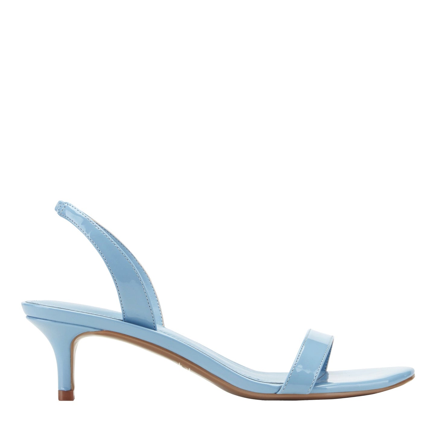 Marc Fisher Salla Slingback Kitten Heel Sandal - Light Blue Patent