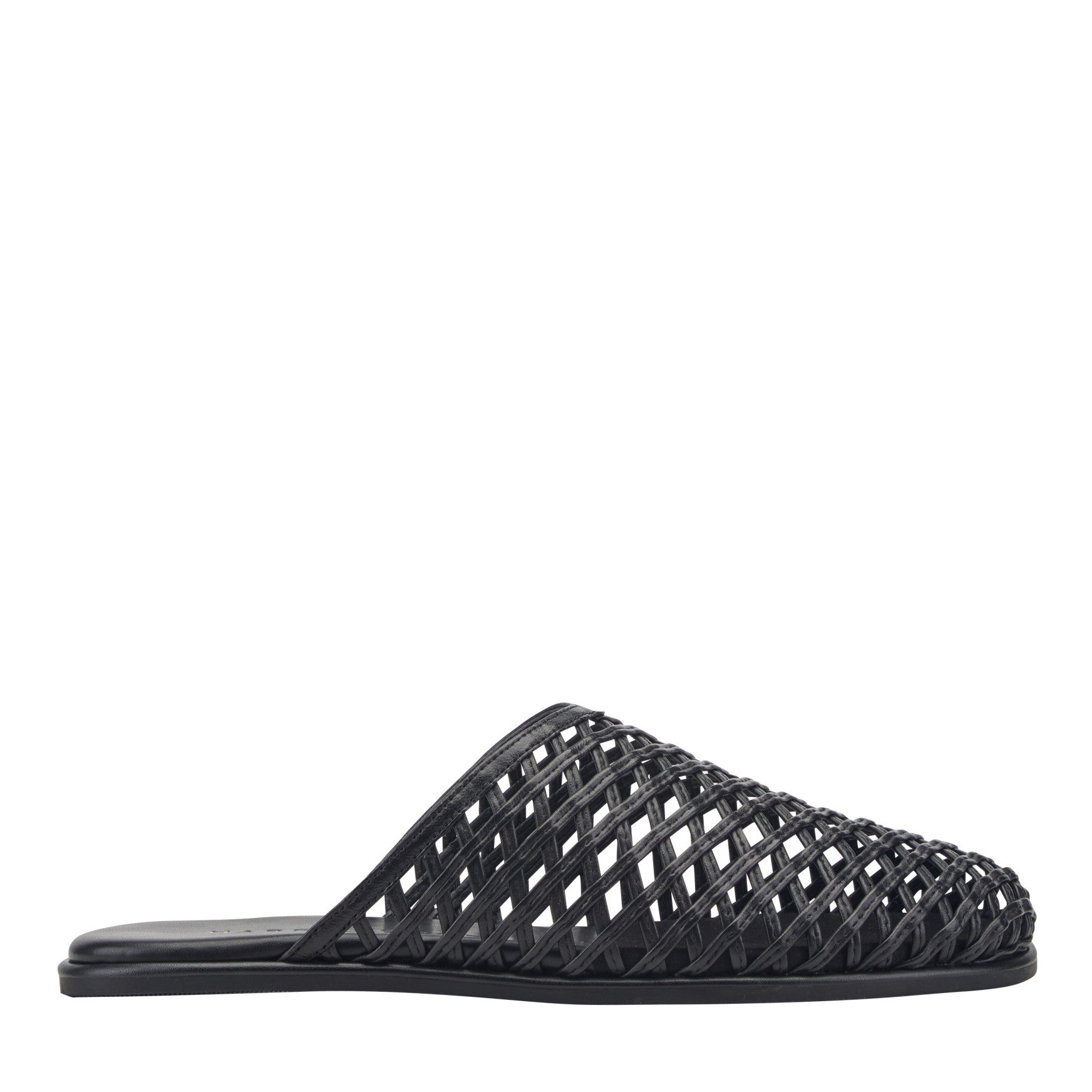 Marc Fisher Lynzi Woven Leather Mule - Black Leather