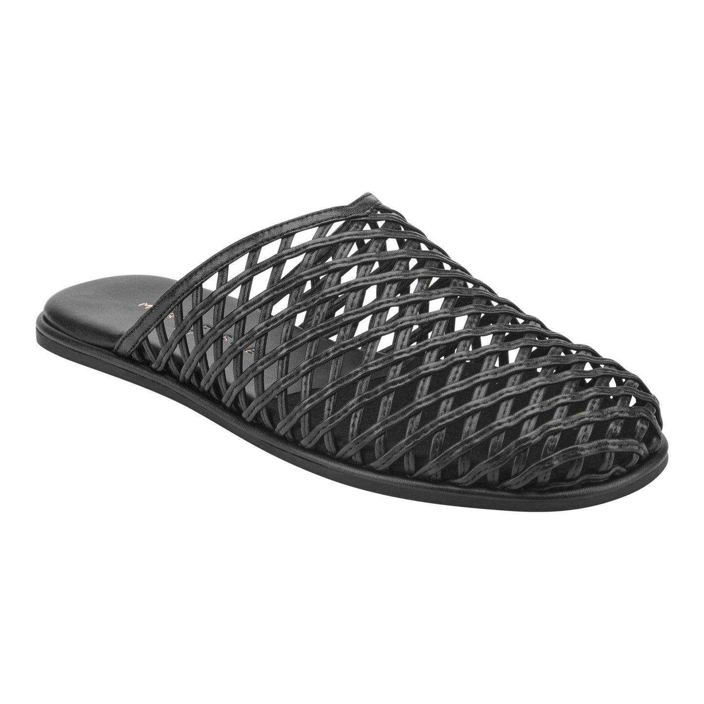 Marc Fisher Lynzi Woven Leather Mule - Black Leather