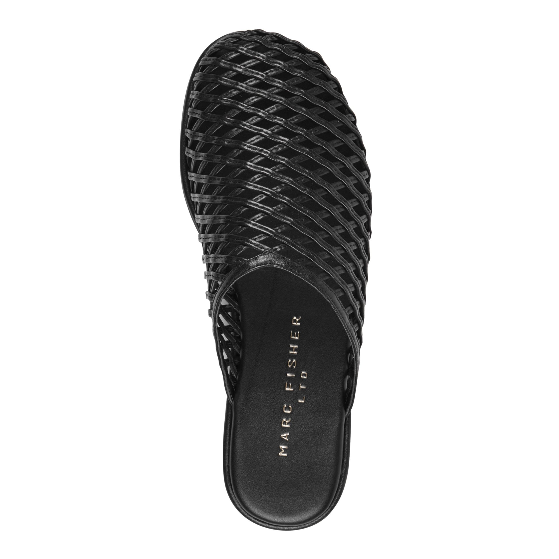 Marc Fisher Lynzi Woven Leather Mule - Black Leather