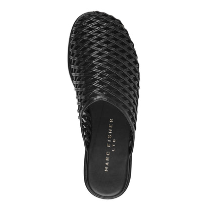 Marc Fisher Lynzi Woven Leather Mule - Black Leather