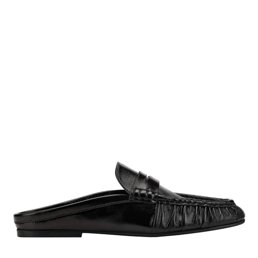 Marc Fisher Jaynie Leather Mule Loafer - Black Leather