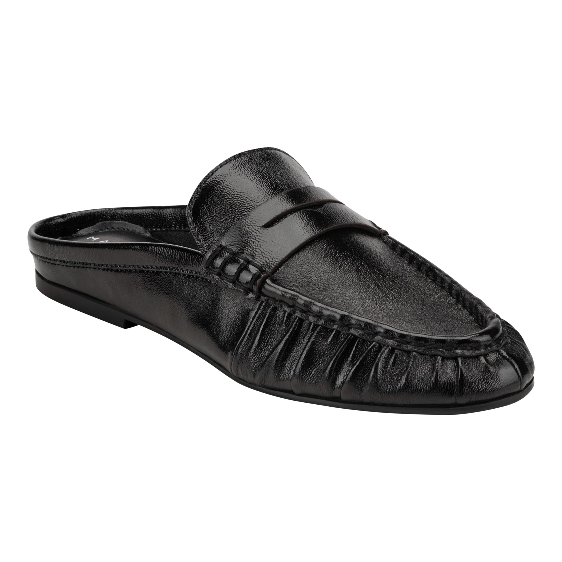Marc Fisher Jaynie Leather Mule Loafer - Black Leather