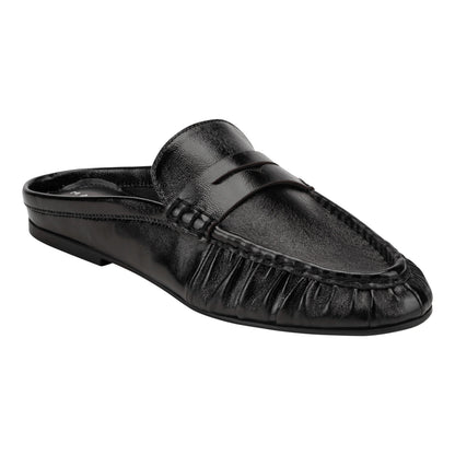 Marc Fisher Jaynie Leather Mule Loafer - Black Leather