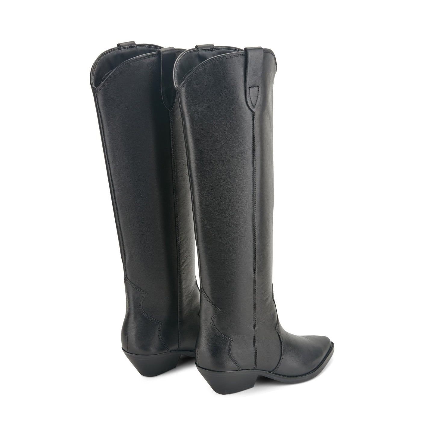 Marc Fisher Ander Leather Western Boot - Black Leather