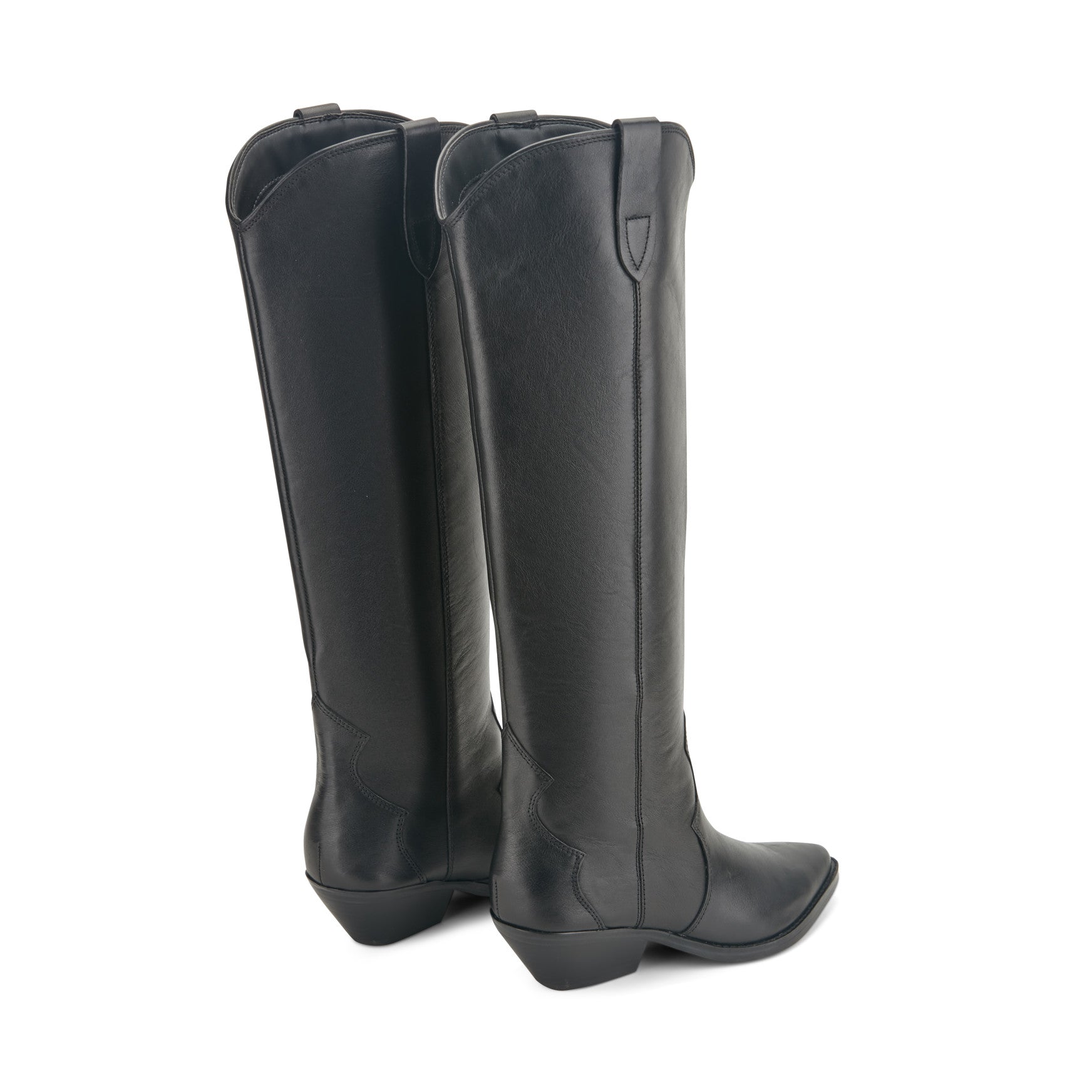 Marc Fisher Ander Leather Western Boot - Black Leather
