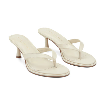 Marc Fisher Antonia Leather Thong Sandal - White Leather