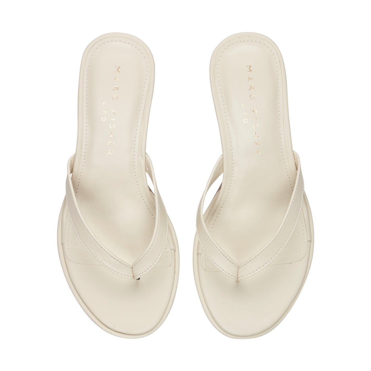 Marc Fisher Antonia Leather Thong Sandal - White Leather