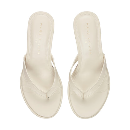 Marc Fisher Antonia Leather Thong Sandal - White Leather