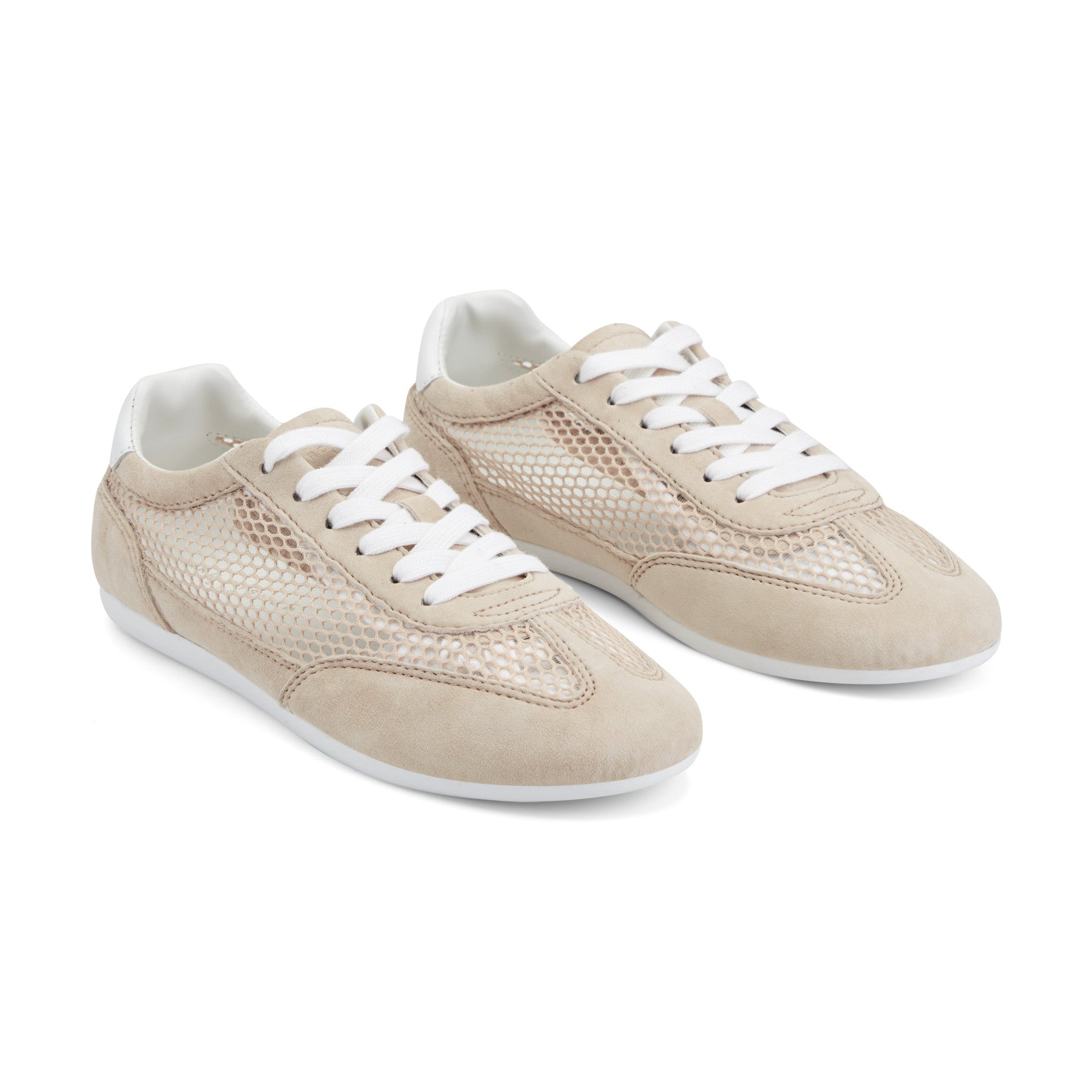 Marc Fisher Lexxy Suede Mesh Sneaker - Natural Suede/Mesh
