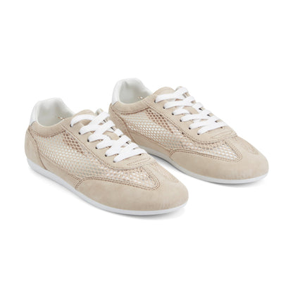 Marc Fisher Lexxy Suede Mesh Sneaker - Natural Suede/Mesh