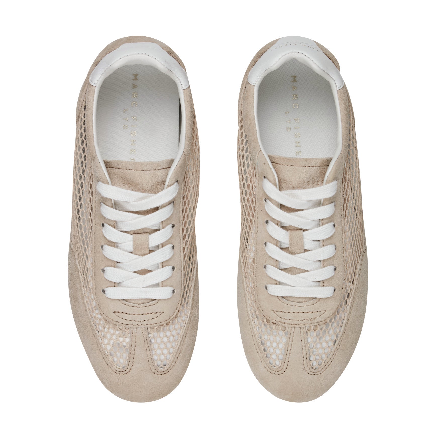 Marc Fisher Lexxy Suede Mesh Sneaker - Natural Suede/Mesh