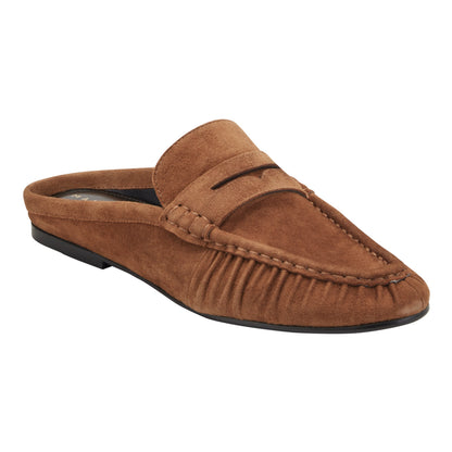 Marc Fisher Jaynie Leather Mule Loafer - Natural Suede