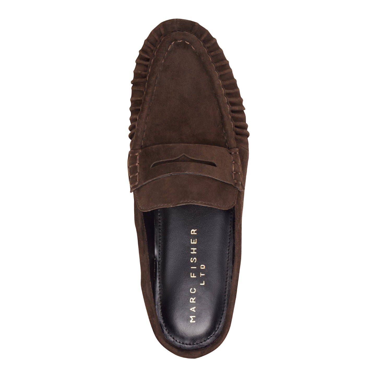 Marc Fisher Jaynie Leather Mule Loafer - Dark Brown Suede
