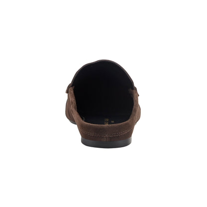 Marc Fisher Jaynie Leather Mule Loafer - Dark Brown Suede