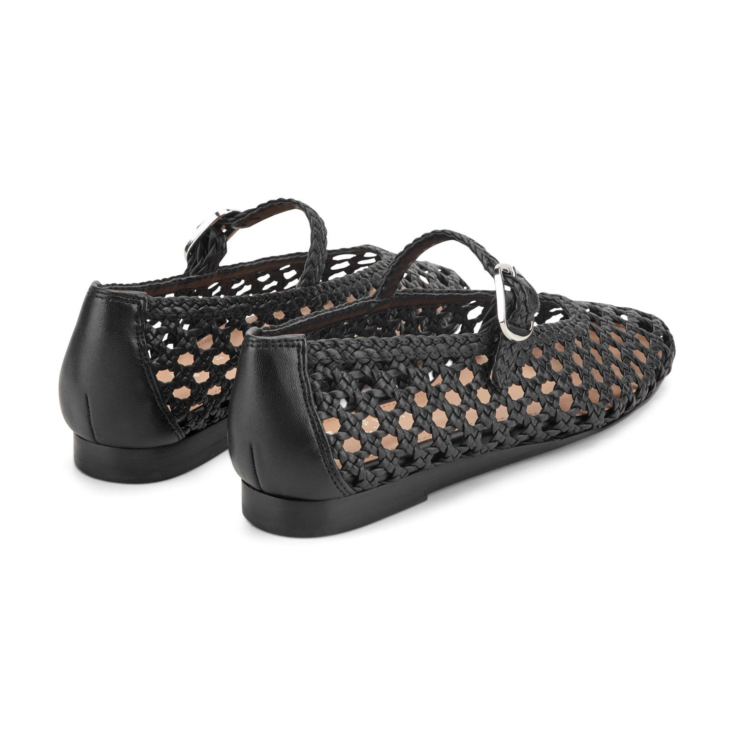 Marc Fisher Evonna Woven Leather Mary Jane Ballet Flat - Black Leather