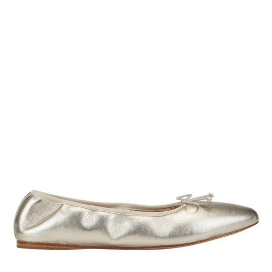 Marc Fisher Amellie Leather Ballet Flat - Platino Leather