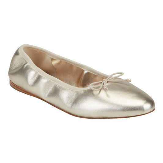 Marc Fisher Amellie Leather Ballet Flat - Platino Leather