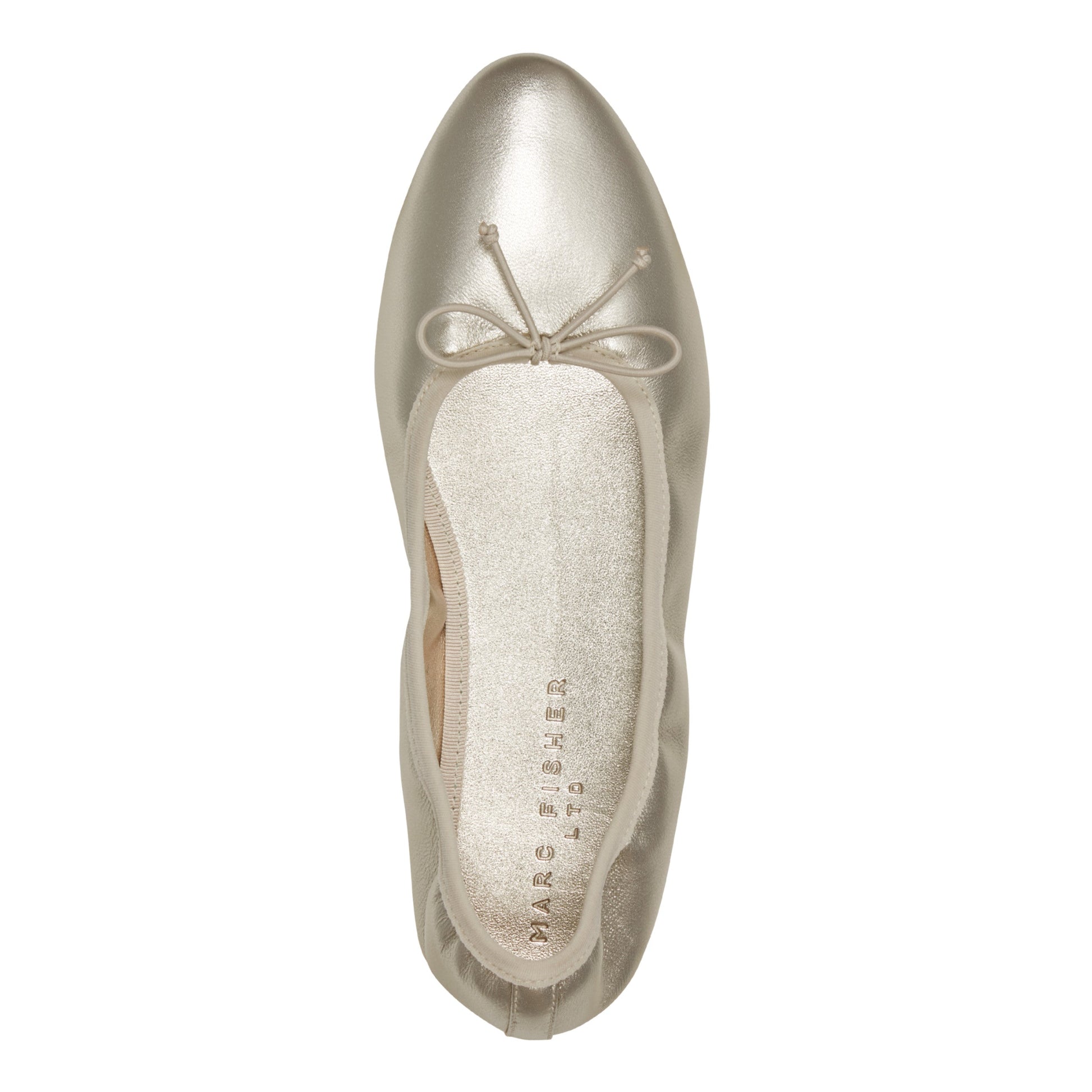 Marc Fisher Amellie Leather Ballet Flat - Platino Leather