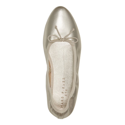 Marc Fisher Amellie Leather Ballet Flat - Platino Leather