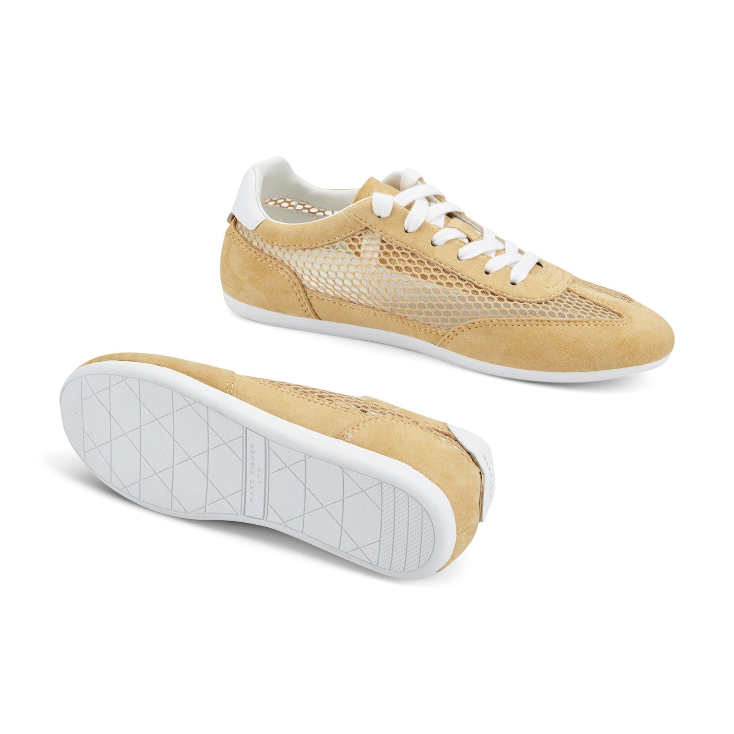 Marc Fisher Lexxy Suede Mesh Sneaker - Yellow Suede/Mesh