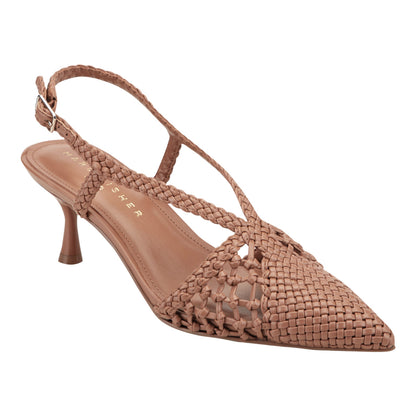 Marc Fisher Reagan Woven Leather Pump - Natural Leather
